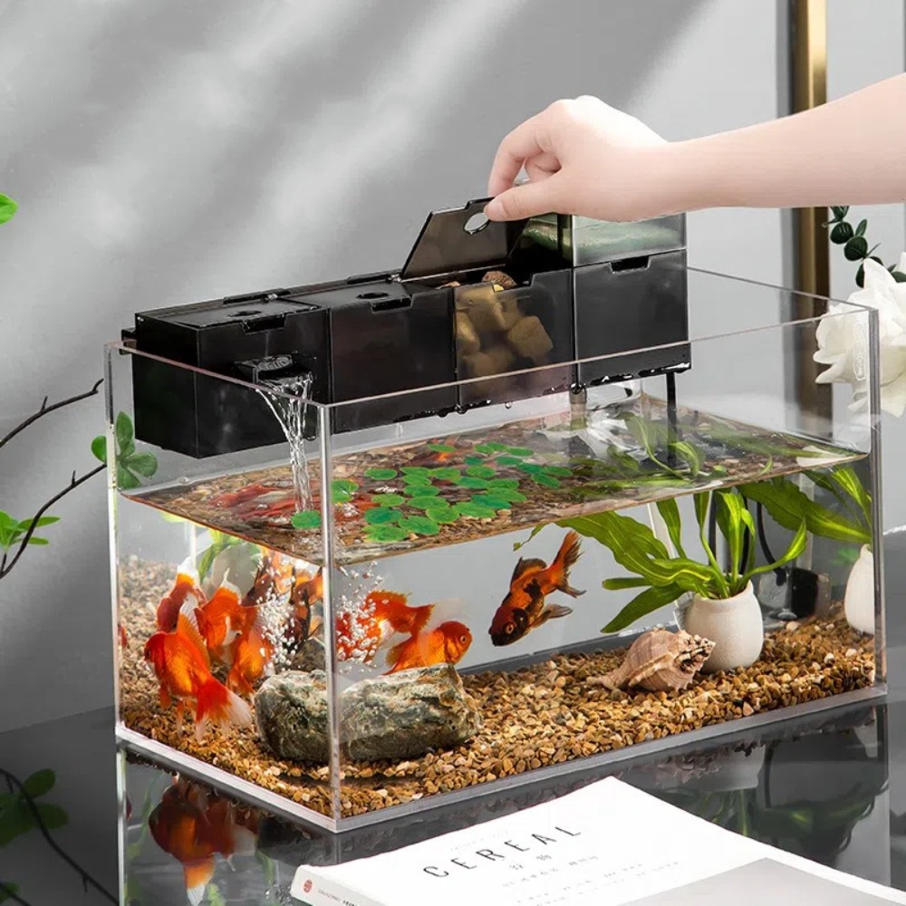 Box Fish In Aquarium - Three-in-one External Aquarium Filter Plastic Silent