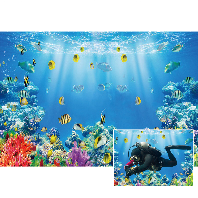 Aquarium Fish World - Underwater Ocean World Photography Backdrop Fish