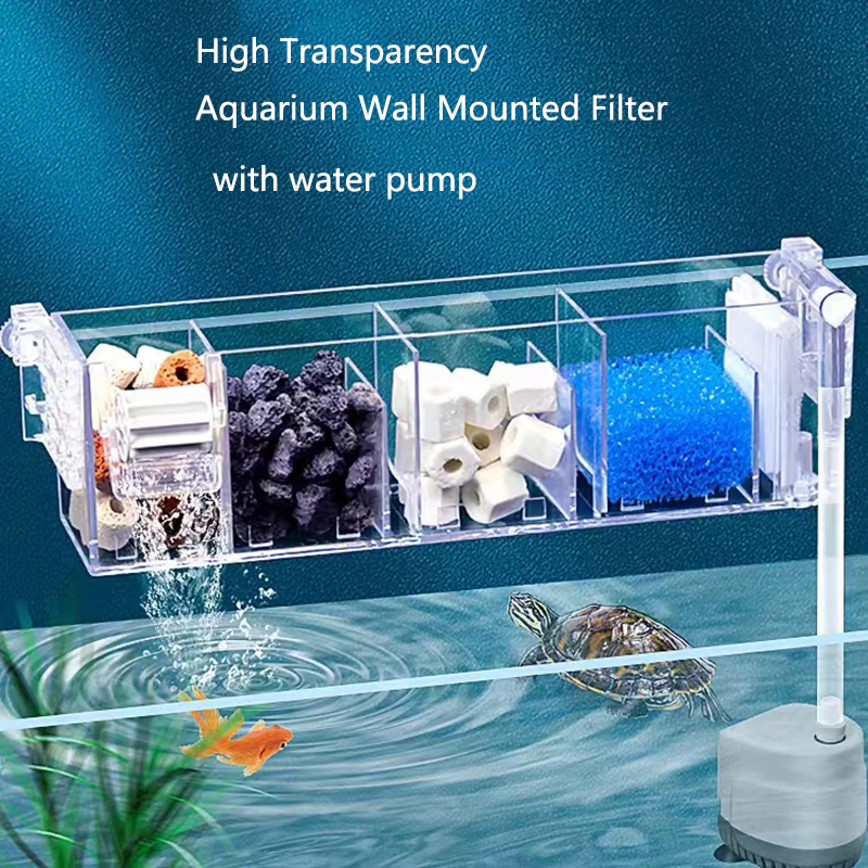 Box Fish In Aquarium - Fish Tank Waterfall Filter Box Wall