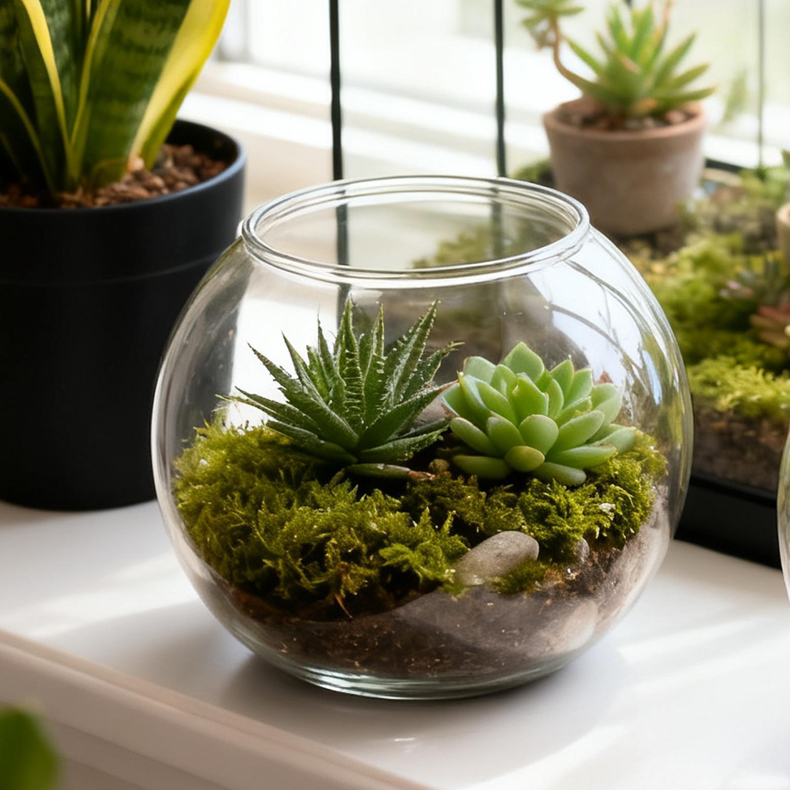 Aquarium Fish Jar - Bubble Bowl Space-Saving Aquarium Accessories Bubble