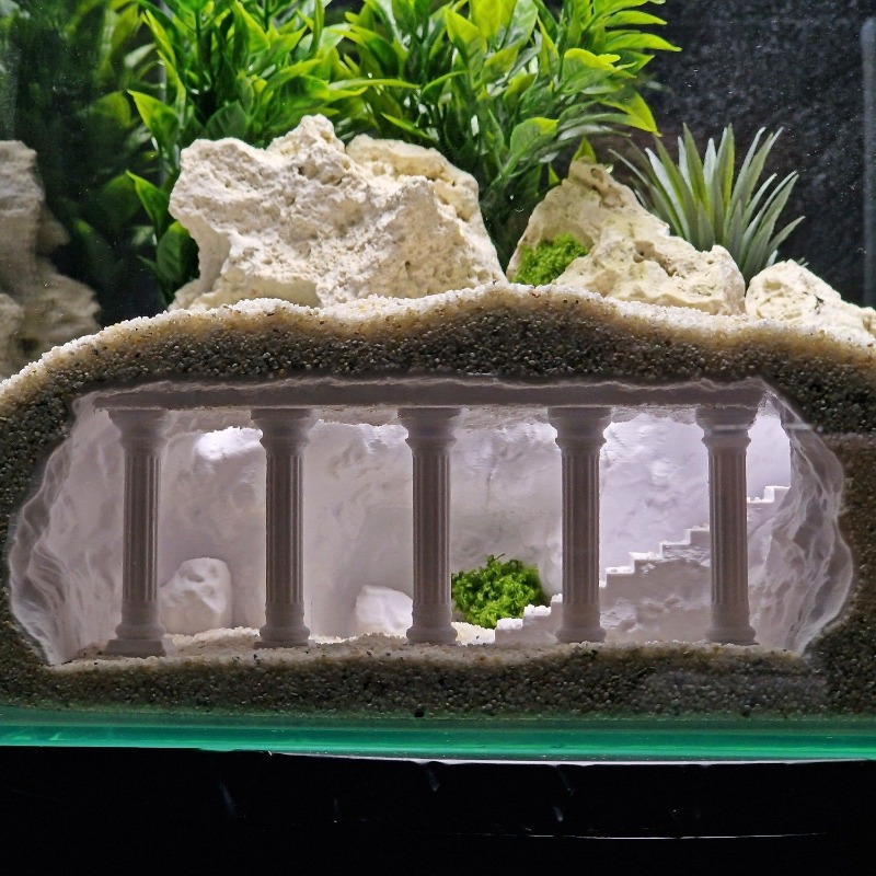 Aquarium Fish Hide - Fish Tank Cave Aquascaping,Artificial Roman Column