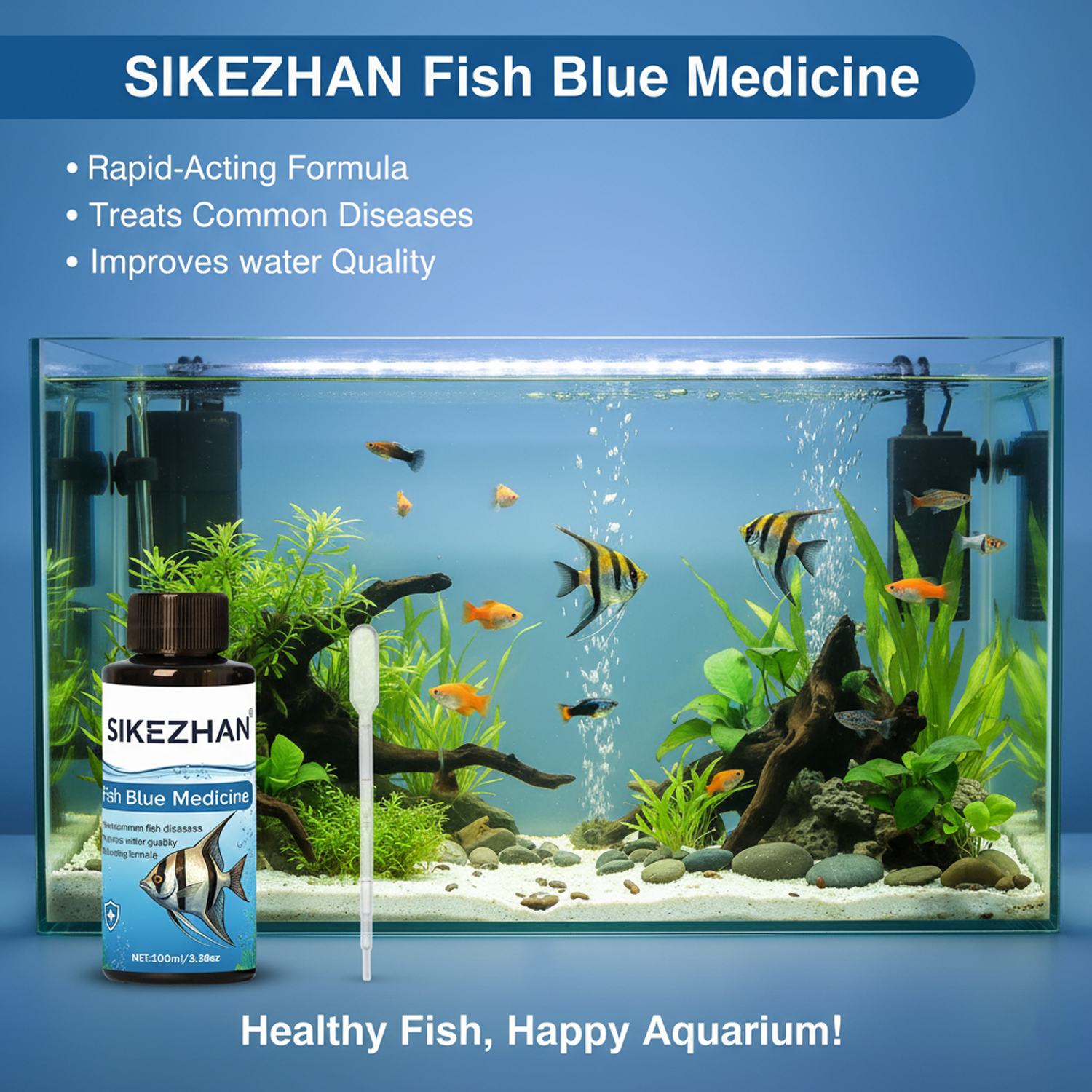 Large 500ml Methylene Blue Fis - огляд і ціна Aquarium Fish Diseases