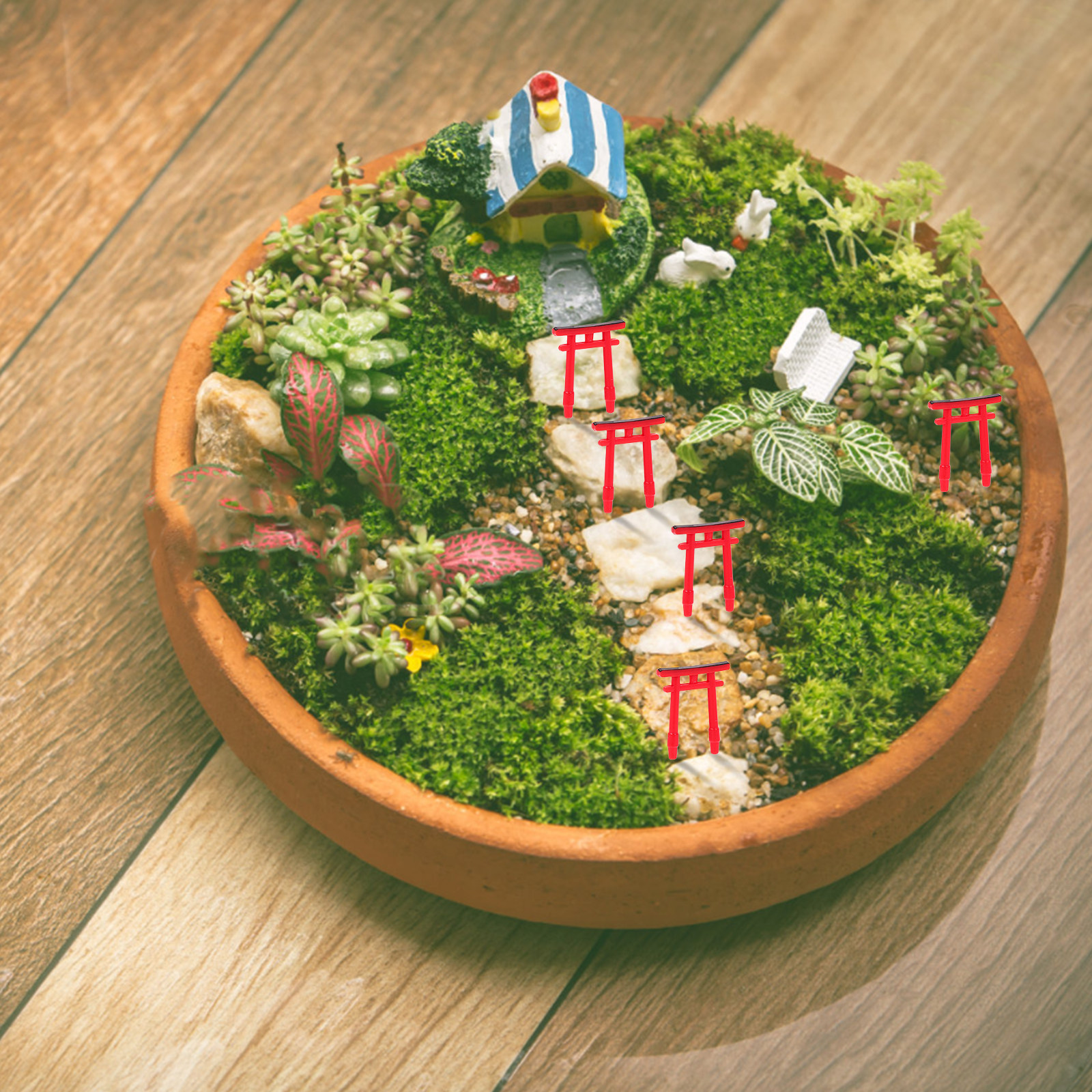 5Pcs Japanese Torii Gate Minia - огляд і ціна Aquarium Fish Japanese