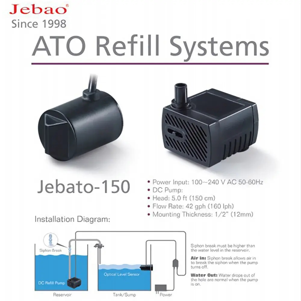 Jebato-150  ATO Smart Refill S - огляд і ціна Aquarium Auto Top Off