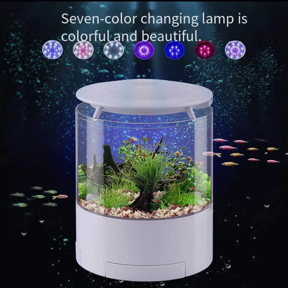 Round colorful lights desktop  - огляд і ціна Aquarium Fish Goldfish