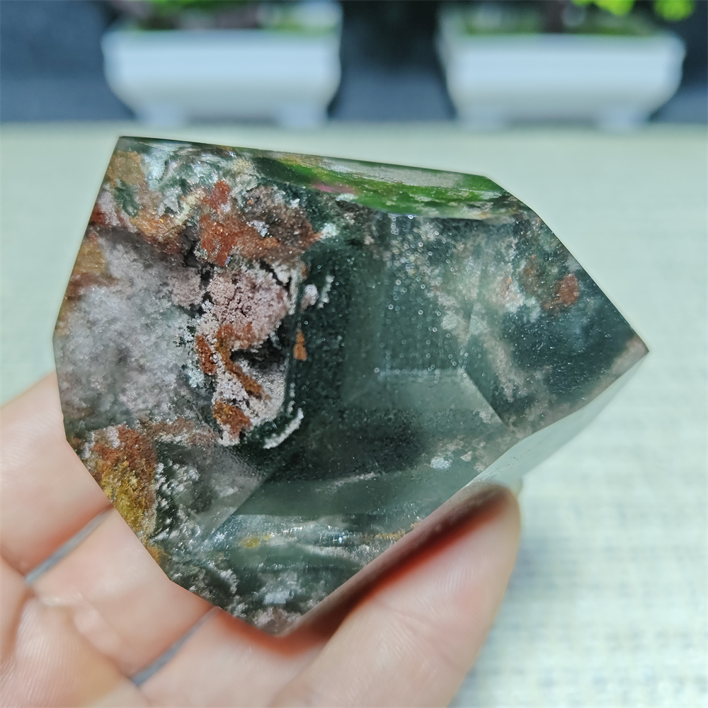 Natural Crystal Green Ghost Po - огляд і ціна Aquarium Decoration Rock
