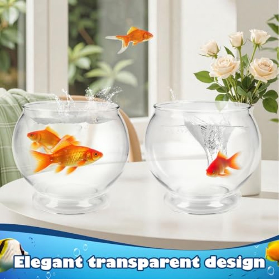 9 Pcs Fish Bowl 7.09 x 6.3 Inc - огляд і ціна Aquarium Fish Goldfish