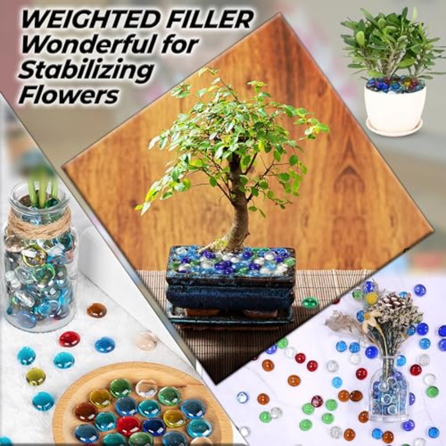 2LB Flat Glass Marbles Color 2 - огляд і ціна Aquarium Decoration Rock