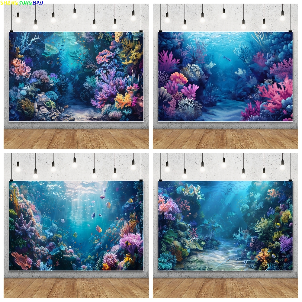 Blue Underwater World Backdrop - огляд і ціна Aquarium Fish World