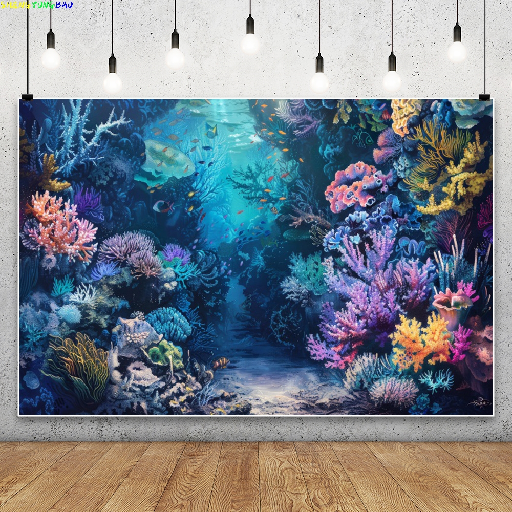 Blue Underwater World Backdrop - огляд і ціна Aquarium Fish World