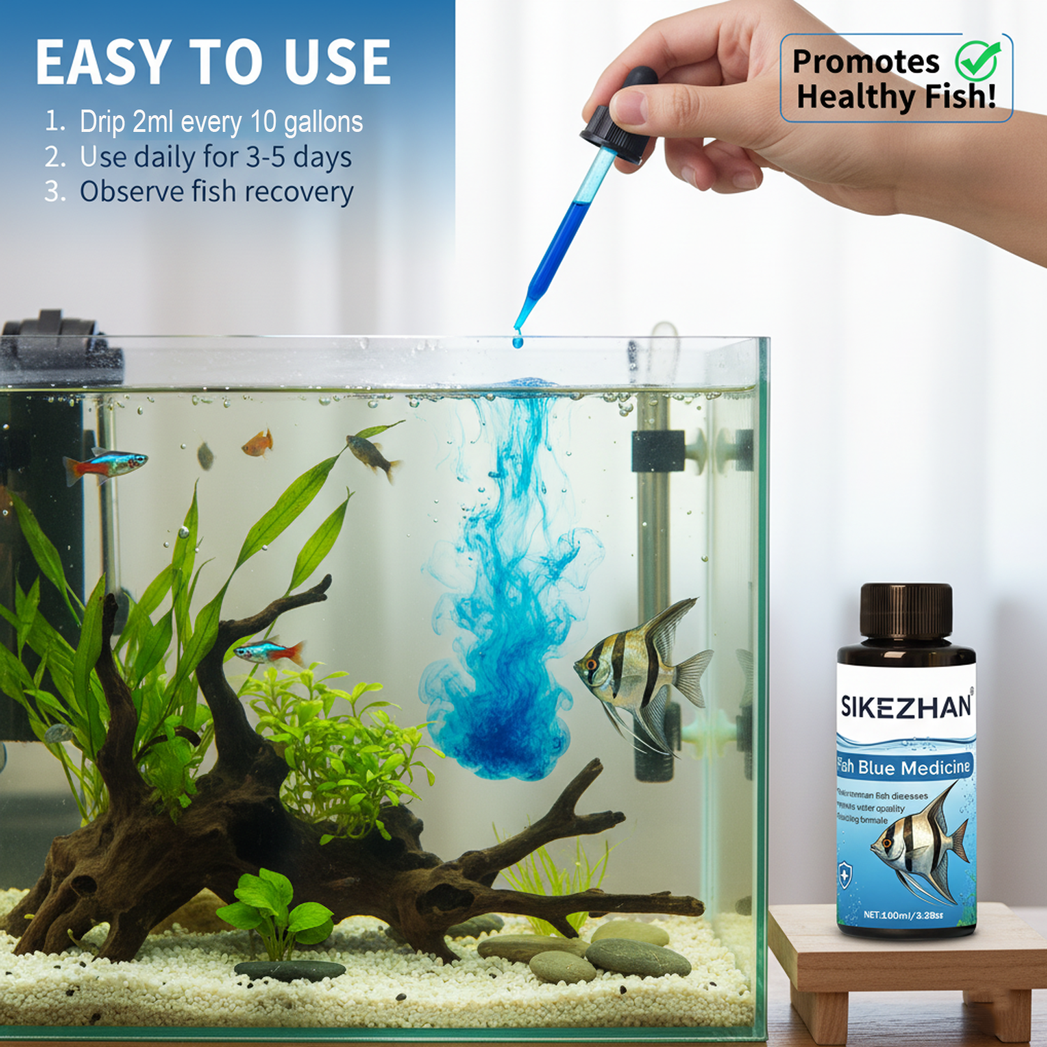 500ml Methylene Blue Solution  - огляд і ціна Aquarium Fish Diseases