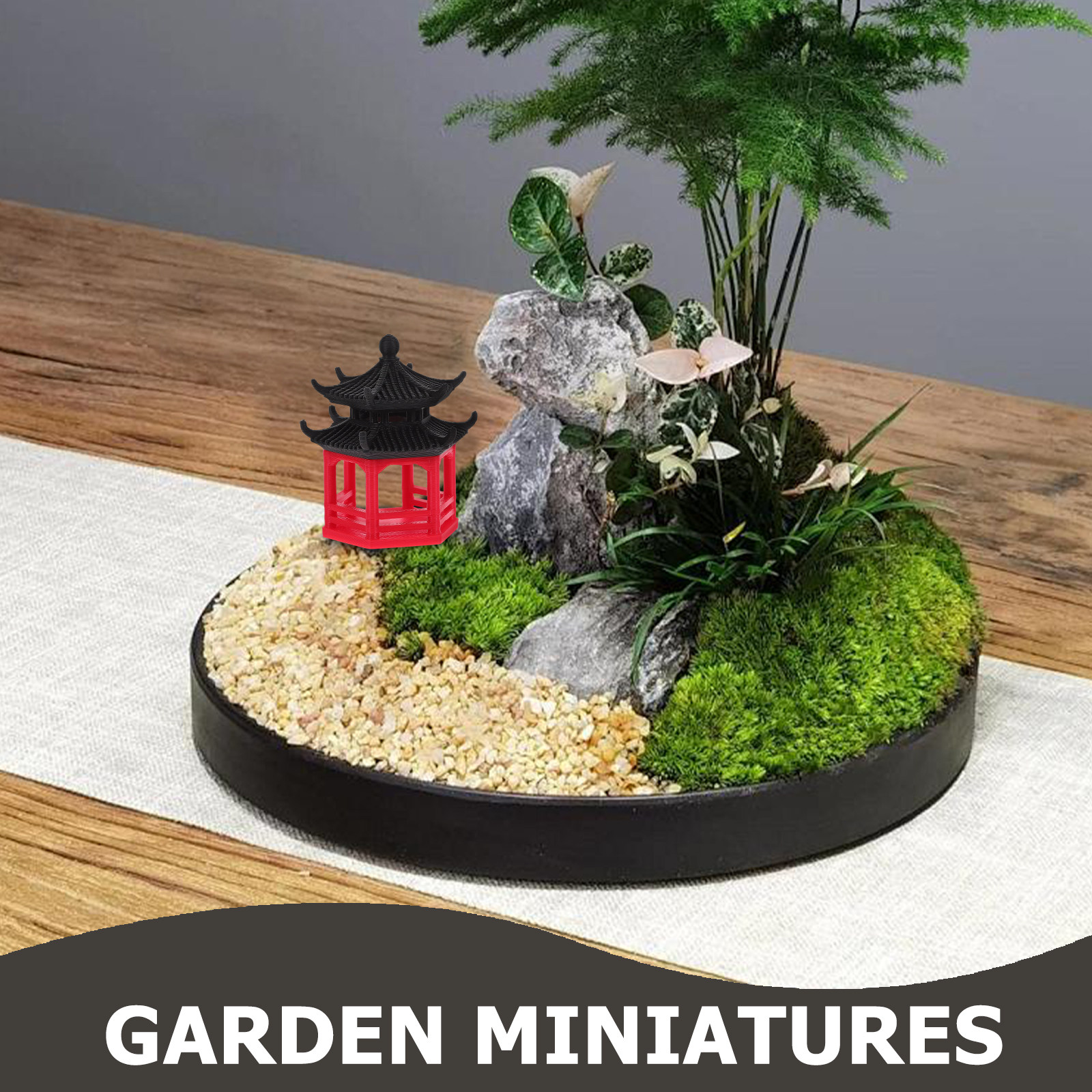 Hexagonal Pavilion Bonsai Deco - огляд і ціна Aquarium Fish Japanese