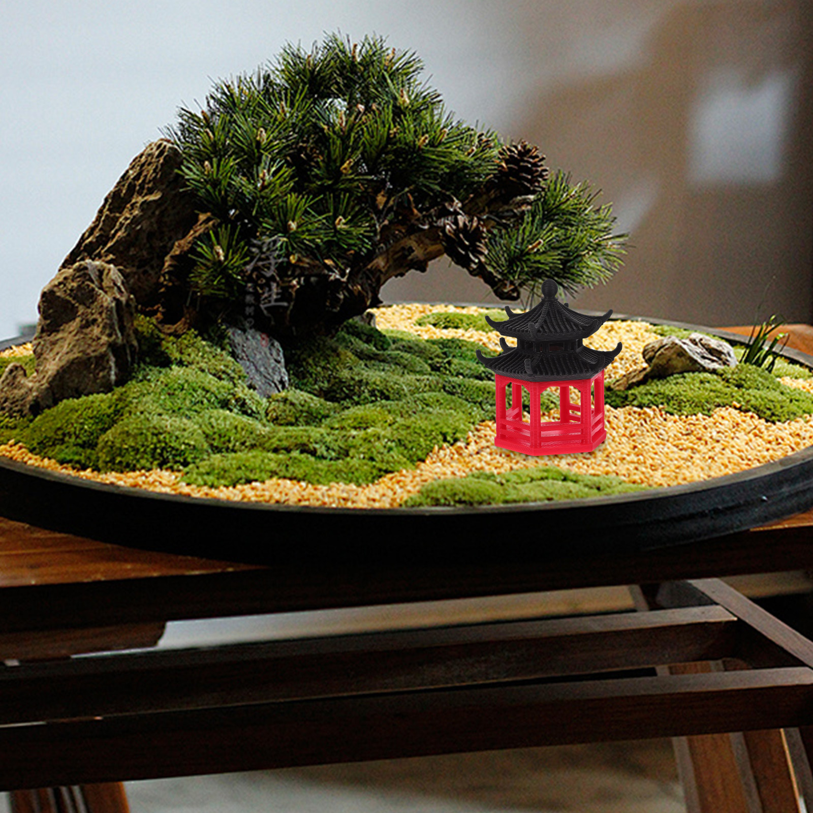 Hexagonal Pavilion Bonsai Deco - огляд і ціна Aquarium Fish Japanese