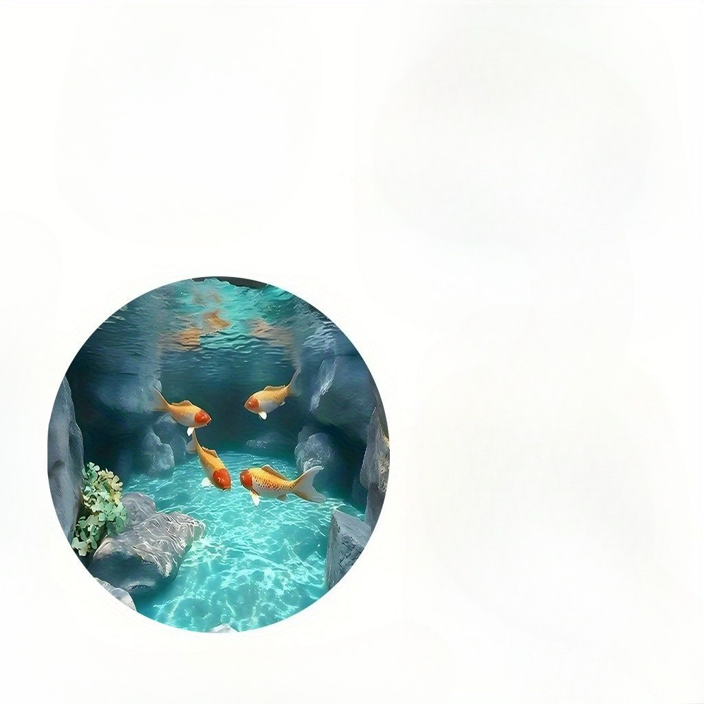 Koi Fish Pond Round Rug Fleece - огляд і ціна Aquarium Fish Japanese