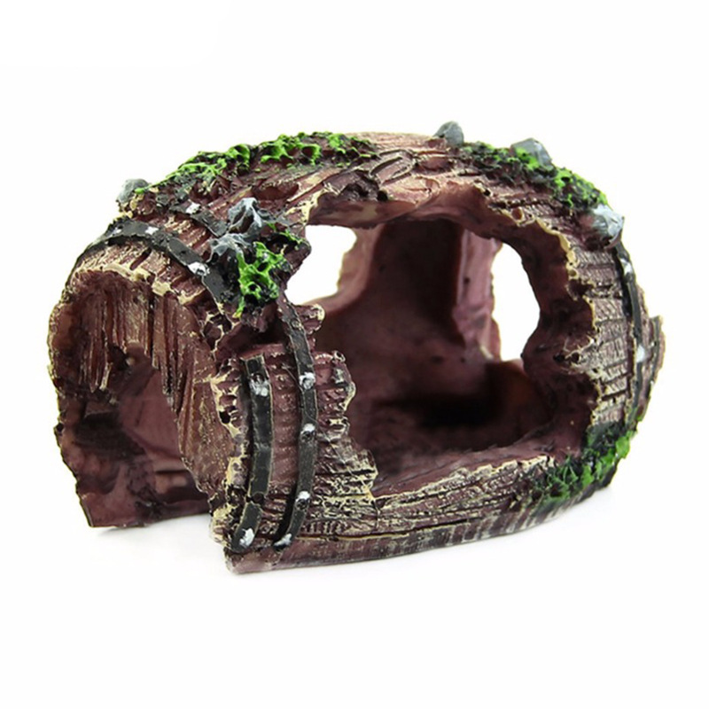 Aquarium Artificial Barrel Cav - огляд і ціна Aquarium Fish Hide