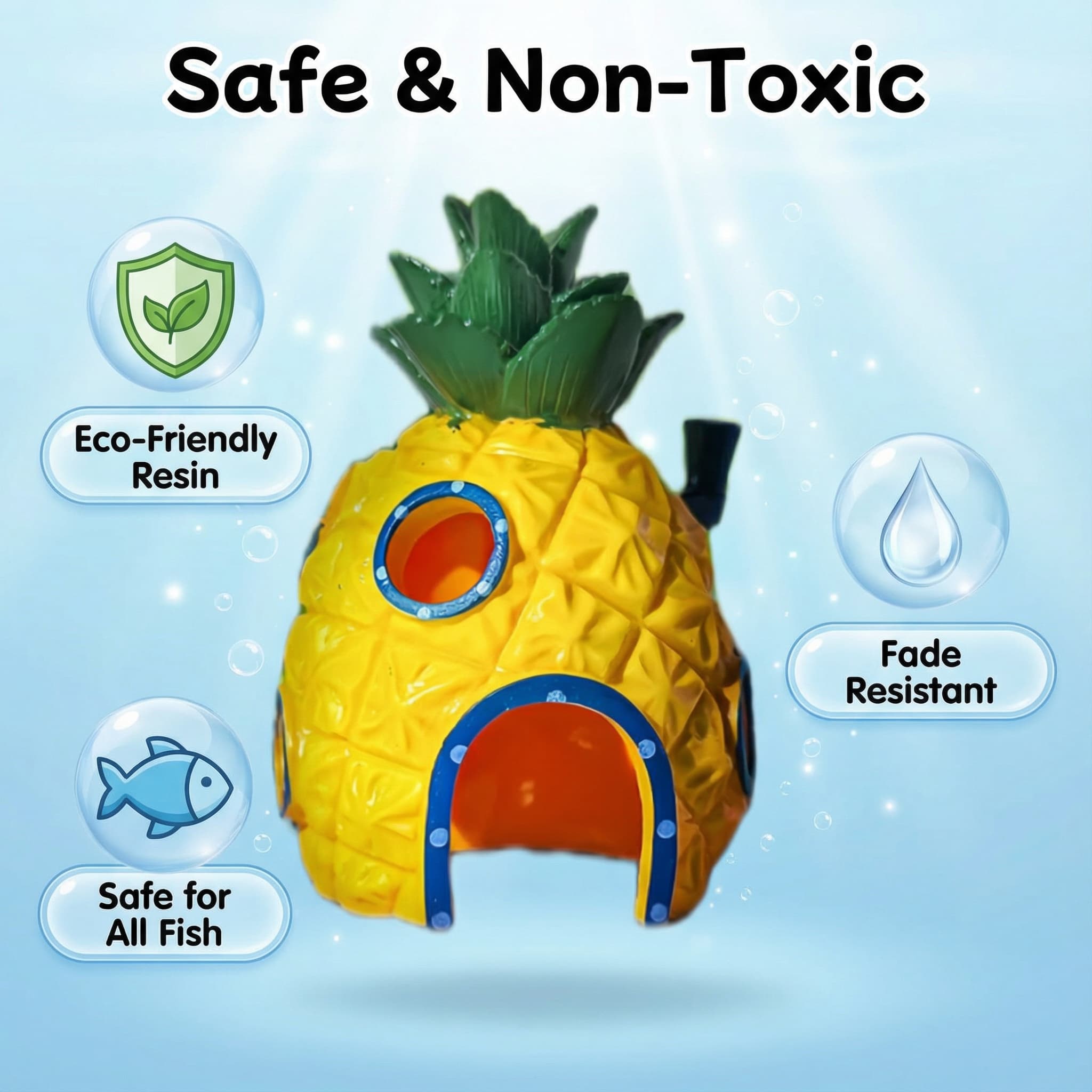 Pineapple House Aquarium Decor - огляд і ціна Aquarium Fish Hide